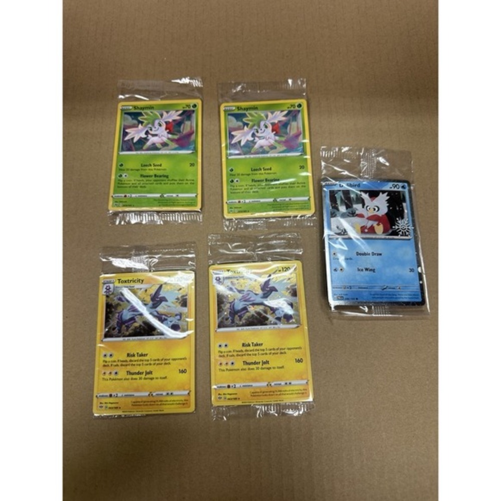 5 sealed cosmos holos‎ with SWIRLS 🌀 Shaymin toxtricity and delibird stamped NM